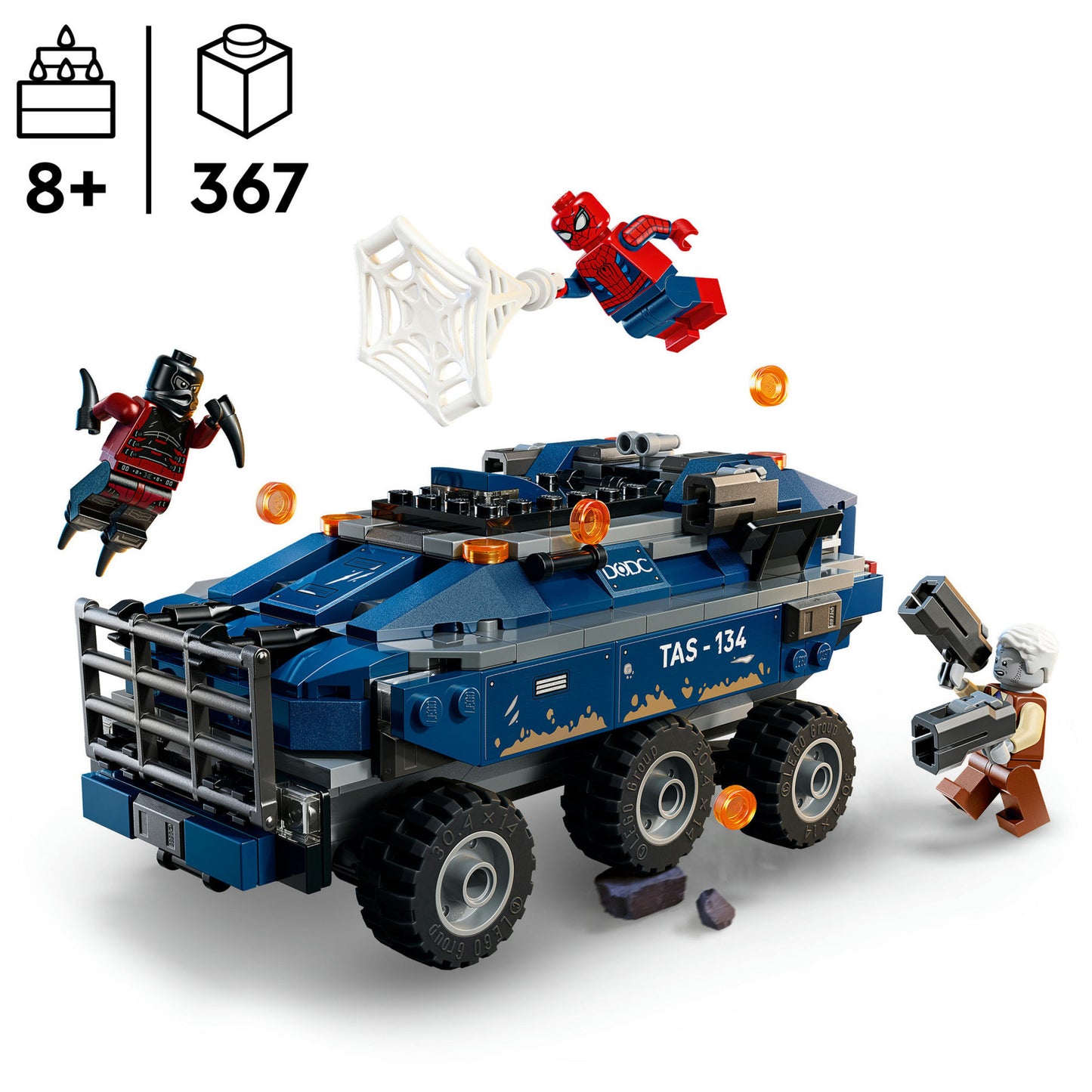 76349 Marvel Super Heroes Spider-Man Jagt den Gefängnistransporter, Konstruktionsspielzeug