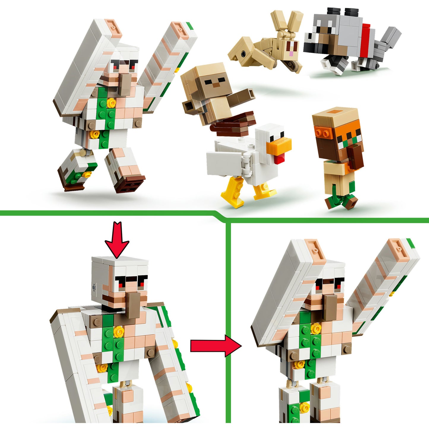 21592 Minecraft Angriff des Hühnerreiters in der Wüste, Konstruktionsspielzeug