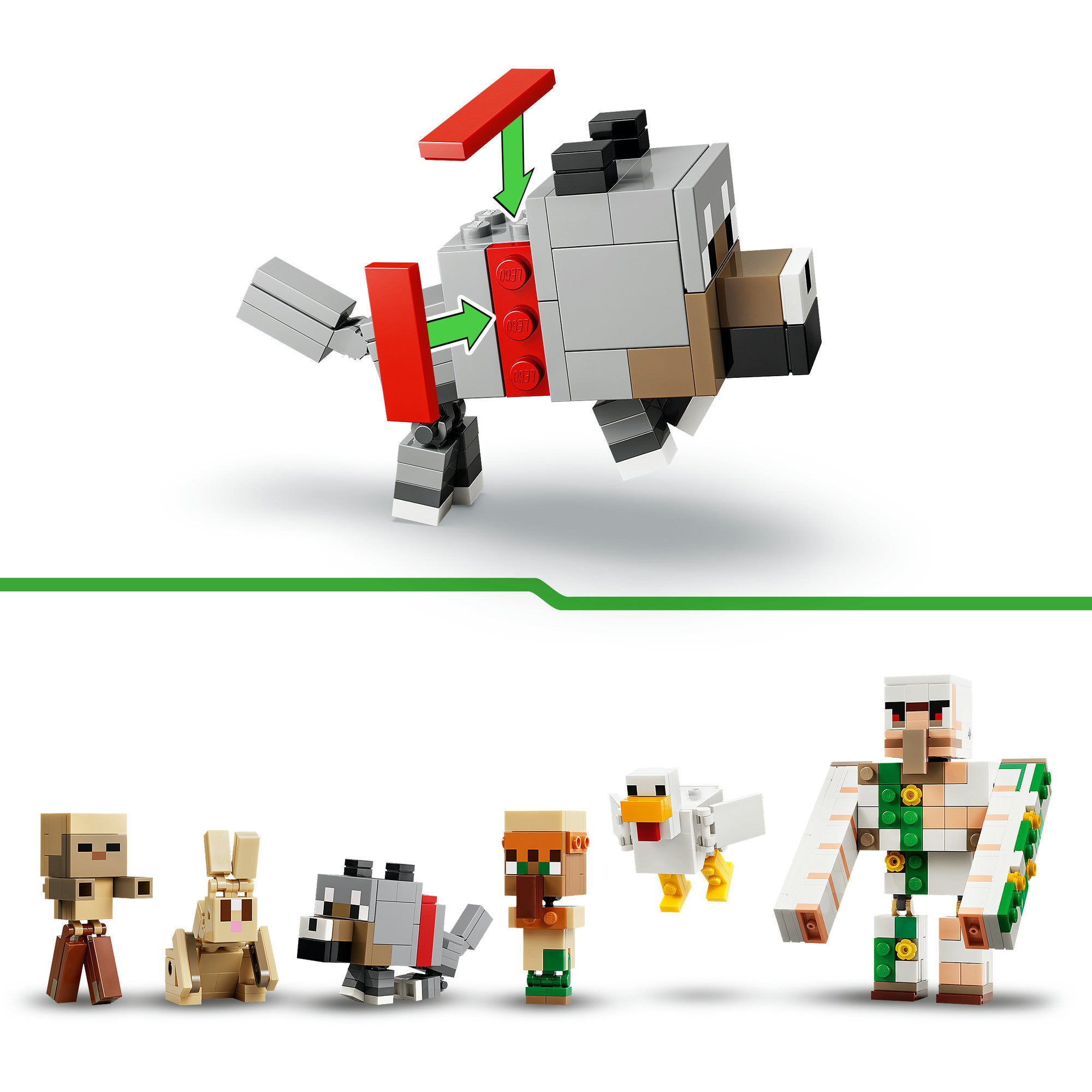 21592 Minecraft Angriff des Hühnerreiters in der Wüste, Konstruktionsspielzeug