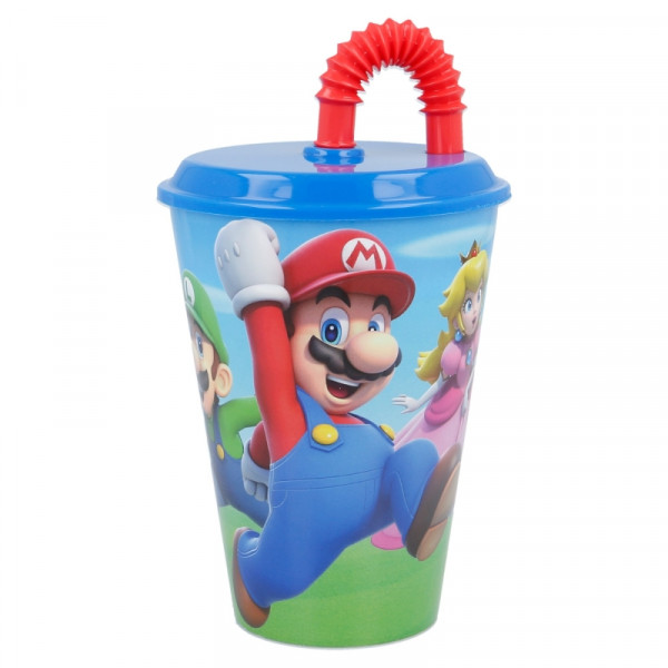 Super Mario - Trinkbecher mit Strohhalm