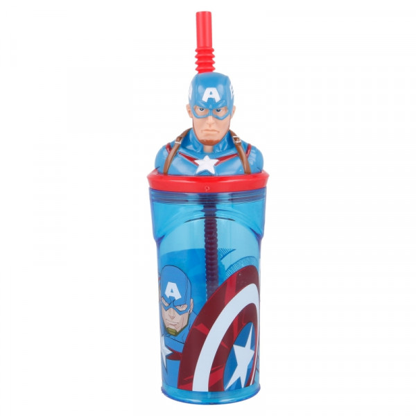Marvel - Captain America - Trinkbecher mit Strohhalm