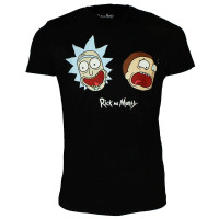 Rick and Morty - Face (schwarz) - T-Shirt