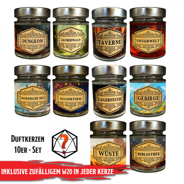 Duftkerzen 10er Set mit Überraschungswürfel