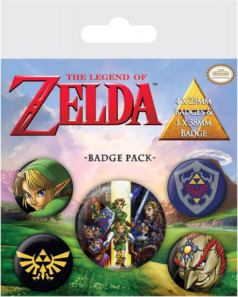 Legend of Zelda - Ocarina of Time 5er Button Set