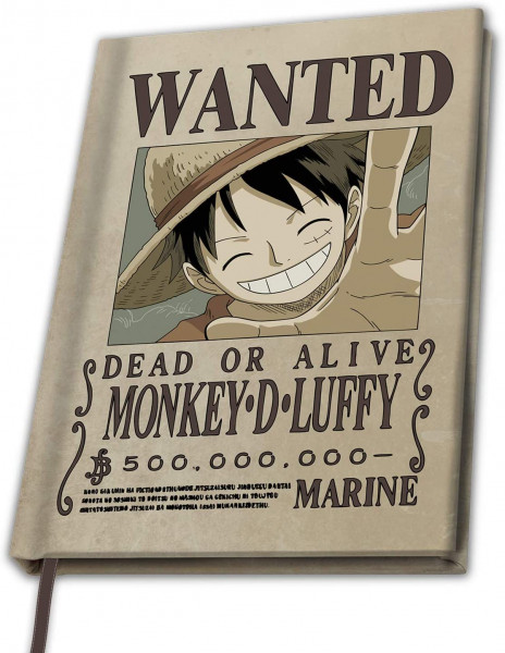 One Piece - Notizbuch - Luffy WANTED