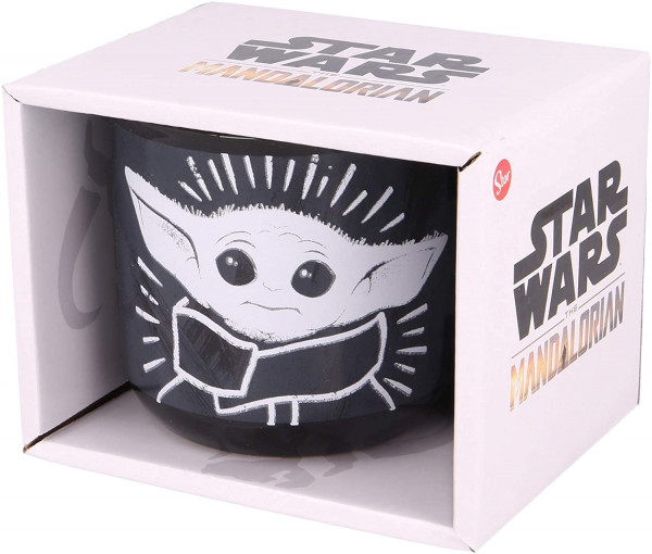 Star Wars - The Mandalorian - Baby Yoda Schwarz-Weiss - Tasse