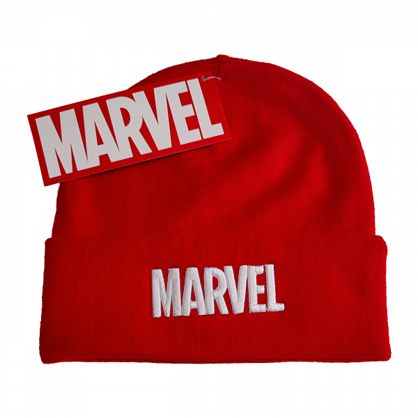 Diese schlichte Marvel Beanie kann man sowohl im Sommer als auch im Winter tragen.