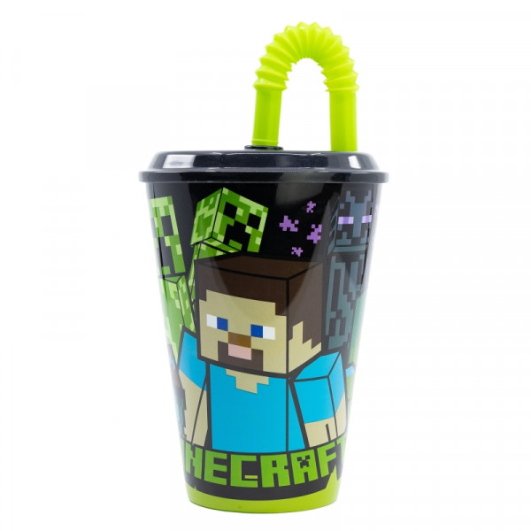 Minecraft - Trinkbecher mit Strohhalm