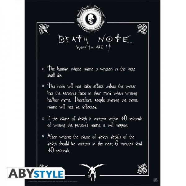 Death Note Poster &quot;Rules&quot;