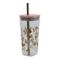 Disney - Minnie Mouse - Trinkbecher mit Edelstahl Strohhalm